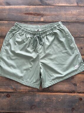 Nike Sage Green Drawstring Athletic Swim Shorts
